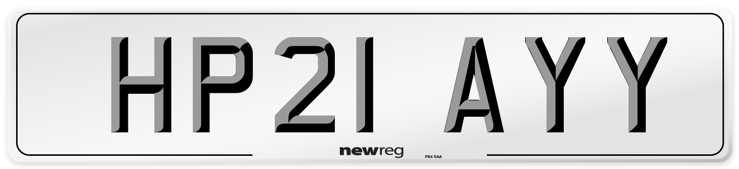 HP21 AYY Number Plate from New Reg